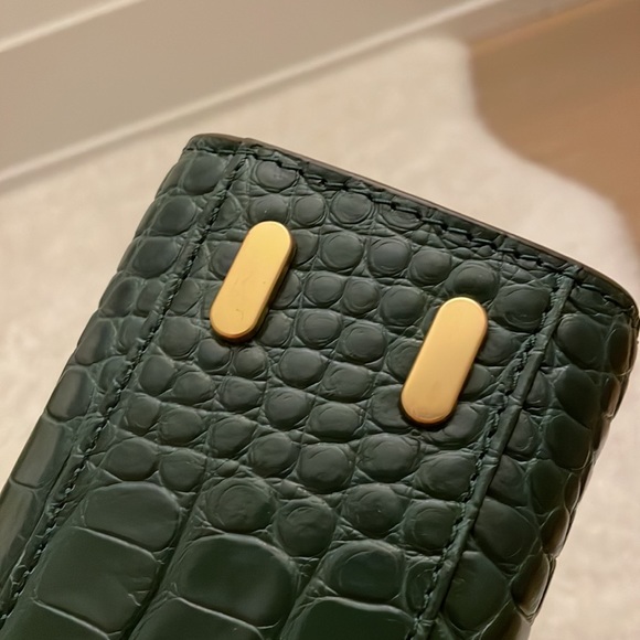 Authentic Tory Burch Lee Radziwill Satchel Croc Embossed Leather Satchel - Picture 12 of 15